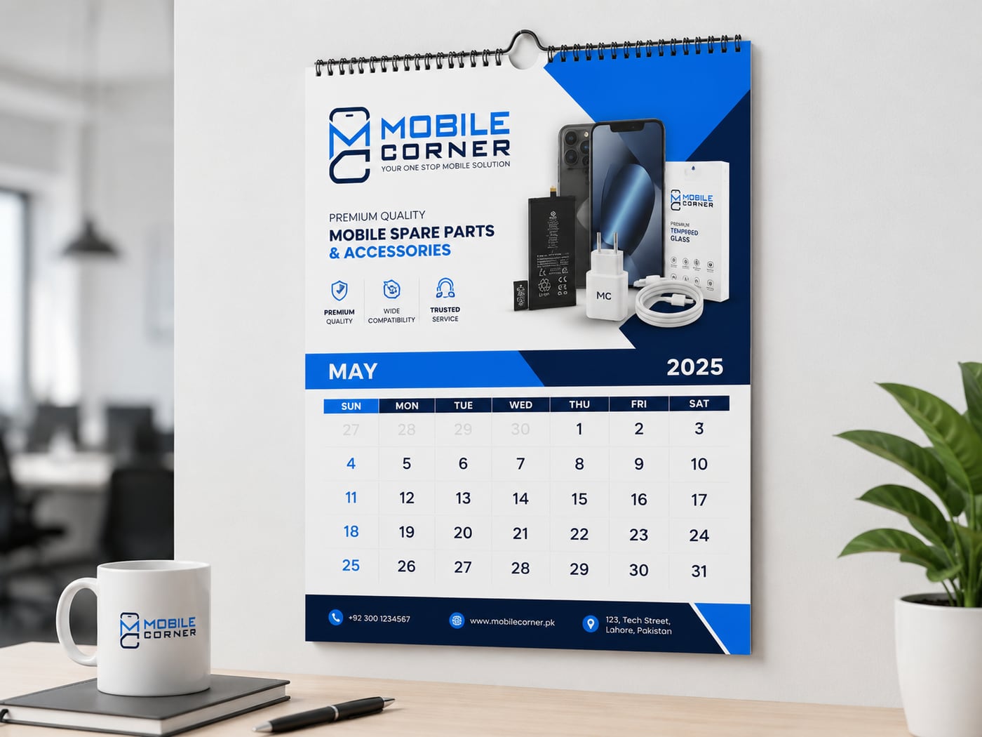 Wall calendar, given to trade customers